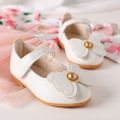 Toddler / Kid Faux Pearl Butterfly Decor White Mary Jane Shoes White image 3