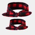 2-pack Buffalo Plaid Bow Headband for Mom and Me Red image 1