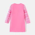 Peppa Pig Toddler Girl Striped Pocket Design Long-sleeve Cotton Dress Pink image 5