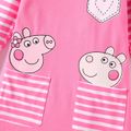 Peppa Pig Toddler Girl Striped Pocket Design Long-sleeve Cotton Dress Pink image 4