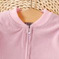 Baby Boy/Girl Colorblock Long-sleeve Zipper Corduroy Jacket Pink image 4