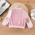 Baby Boy/Girl Colorblock Long-sleeve Zipper Corduroy Jacket Pink image 3