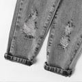 Kid Boy/Kid Girl Trendy Cotton Ripped Denim Jeans Black image 4