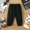 Baby Boy Thermal Lined Letter Print Sweatpants Black image 2