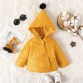 Baby Boy/Girl Pompon Hooded Long-sleeve Thermal Lined Quilted Winter Coat Yellow image 2