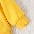 2pcs Baby Boy/Girl Rainbow & Cloud Print Long-sleeve Sweatshirt and Jeans Set Yellow image 3