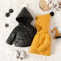 Baby Boy/Girl Pompon Hooded Long-sleeve Thermal Lined Quilted Winter Coat Yellow image 1