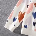 Valentine's Day Family Matching Allover Heart Print and Colorblock Ribbed Long-sleeve Sweatshirts Color block image 4