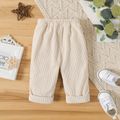 Baby Boy/Girl Button Front Solid Corduroy Pants Apricot image 4