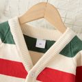2pcs Toddler Girl/Boy Trendy Stripe Colorblock Sweater and Scarf MultiColour image 4