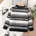 Kid Boy Stripe Colorblock Knit Sweater BlackandWhite image 1