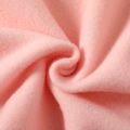 2pcs Kid Girl Letter Print Fleece Lined Hoodie Sweatshirt and Colorblock Pants Set Pink image 4