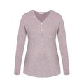 Nursing Minimalist Solid Long-sleeve Top & Pants Pajamas Lounge Set Pink image 5