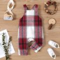 Baby Boy/Girl Button Front Plaid Overalls Red image 1