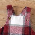Baby Boy/Girl Button Front Plaid Overalls Red image 5