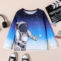 Kid Boy Space Astronaut Print Long-sleeve Tee Blue image 1