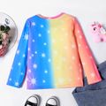 Kid Girl Unicorn Rainbow Print Long-sleeve Tee Multi-color image 2