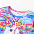 Kid Girl Unicorn Rainbow Print Long-sleeve Tee Multi-color image 4