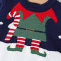 Christmas Baby Boy/Girl Elf Graphic Knitted Pullover Sweater Tibetanblue image 4