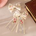 2-pack Embroidered Floral Pattern Butterfly Hair Clips for Girls (Pattern Random) Multi-color image 1