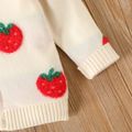 Toddler Girl Sweet Strawberry Pattern Sweater Cardigan Apricot image 4