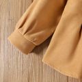 Toddler Girl Elegant Lapel Collar Gathered Waist Shirt Brown image 5