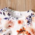 فتاة صغيرة حلوة طباعة الأزهار bowknot تصميم شبكة لصق اللباس عنابي اللون image 5