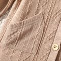 2pcs Toddler Girl Textured Button Design Knit Jacket and Ribbed Leggings Set BROWN image 5