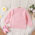 Baby Girl Unicorn Graphic Pink Long-sleeve Thermal Fluffy Sweater Pink image 2