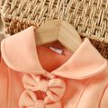 2pcs Toddler Girl Sweet Bows Design Cap and Doll Collar Button Design Coat Pink image 3
