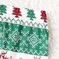 Christmas Family Matching Allover Xmas Tree & Reindeer Print Green Long-sleeve Pajamas Sets (Flame Resistant) Light Green image 4