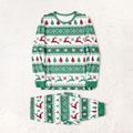 Christmas Family Matching Allover Xmas Tree & Reindeer Print Green Long-sleeve Naia Pajamas Sets (Flame Resistant) Light Green image 5
