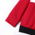 2pcs Kid Boy Letter Print Colorblock Sweatshirt and Elasticized Pants Set Burgundy image 3