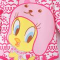 Looney Tunes Baby Girl Allover Print/Ribbed Long-sleeve Romper Pink image 5