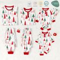 Christmas Family Matching Allover Xmas Tree Print Long-sleeve Naia Pajamas Sets (Flame Resistant) ColorBlock image 1