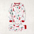 Christmas Family Matching Allover Xmas Tree Print Long-sleeve Naia Pajamas Sets (Flame Resistant) ColorBlock image 2