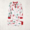 Christmas Family Matching Allover Xmas Tree Print Long-sleeve Naia Pajamas Sets (Flame Resistant) ColorBlock image 4