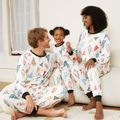Christmas Family Matching Allover Xmas Tree Print Long-sleeve Naia Pajamas Sets (Flame Resistant) Black image 3
