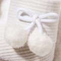 Baby / Toddler Girl Knitted Bowknot Fluff Ball Fleece-lining Prewalker Shoes White image 5