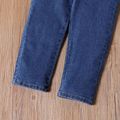 Kid Girl Ruffled Denim Suspender Pants Overalls Blue image 5