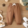 Baby Boy/Girl Bow Front Solid Casual Tapered Pants Khaki image 1