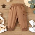 Baby Boy/Girl Bow Front Solid Casual Tapered Pants Khaki image 3