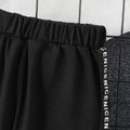 100% Cotton 2pcs Baby Boy Long-sleeve Faux-two Tee and Letter Design Sweatpants Set Black image 5