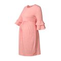 Maternity Ruffle-sleeve Ruched Pink Dress Pink image 3