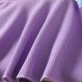 2pcs Kid Girl 3D Bowknot Design High Low Tee and Floral Print Leggings Set Purple image 4