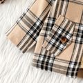 Baby Boy Khaki Plaid Hooded Long-sleeve Zipper Jacket Khaki image 5