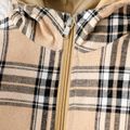 Baby Boy Khaki Plaid Hooded Long-sleeve Zipper Jacket Khaki image 4