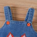 Baby Boy/Girl Fox Embroidered Denim Overalls Light Blue image 4