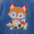 Baby Boy/Girl Fox Embroidered Denim Overalls Light Blue image 3