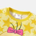 Looney Tunes Kid Girl/Boy Star Print Velvet Pullover Sweatshirt Pale Yellow image 5